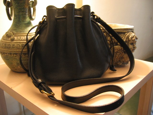 AUTHENTIC BLACK PEBBLE NUBUCK LEATHER COACH DRAWSTRING BUCKET BAG WOMEN'S HANDBAG PURSE #13