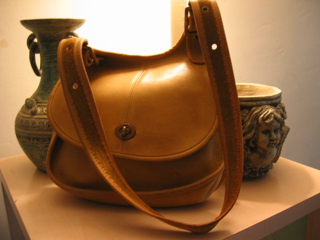 AUTHENTIC saddle TAN MESSENGER FULL BODY COACH - RARE - WOMEN'S leather BAG HANDBAG PURSE #18