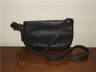 AUTHENTIC COACH BLACK NUBUCK PEBBLE LEATHER SMALL CUTE BAG WOMEN'S PURSE GENUINE LEATHER