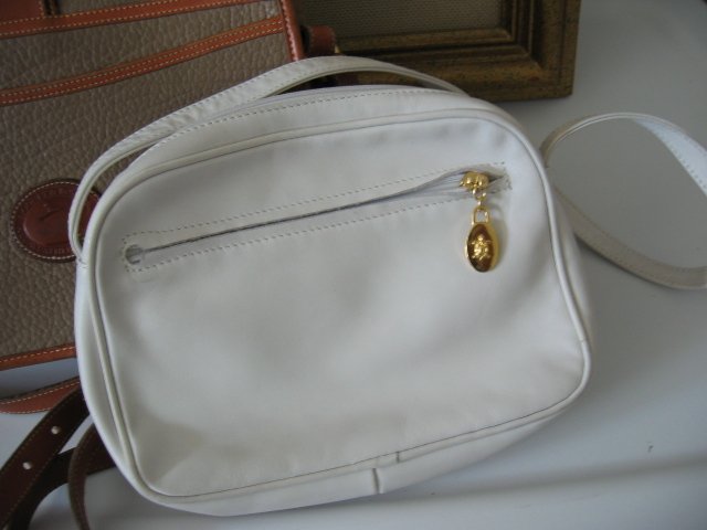 AUTHENTIC FRANCESCO BIASIA WHITE LEATHER WOMEN'S BAG HANDBAG PURSE