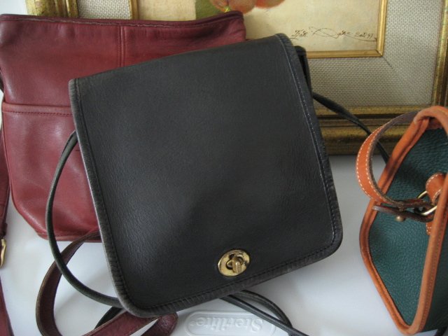 AUTHENTIC BLACK SQUARE COACH WOMEN'S LEATHER BAG HANDBAG PURSE