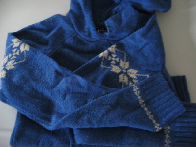 CLOTHES SWEATER TOP SHIRT SNOWFLAKES abercrombie blue xl girls