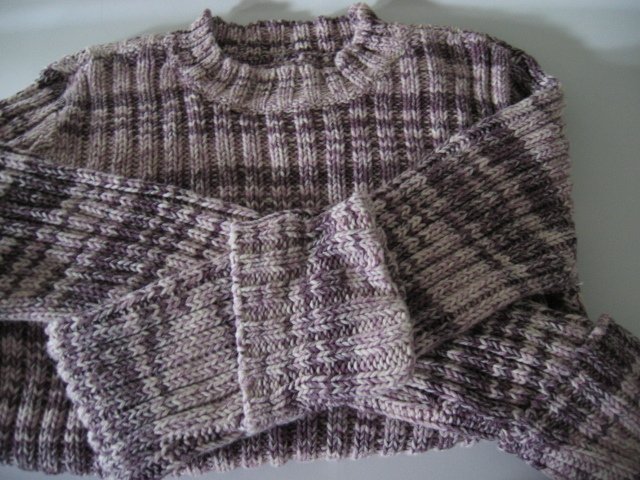 CLOTHES TOP SHIRT SWEATER KNIT arizona purple white XL women's