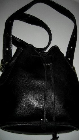 AUTHENTIC BLACK DRAWSTRING BUCKET tote COACH - WOMEN'S HANDBAG BAG PURSE #2