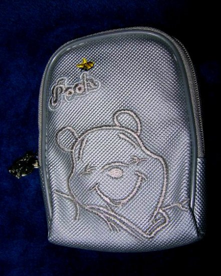 SILVER WINNIE THE POOH I-POD IPOD DISNEY case travel CELL PHONE DIGITAL CAMERA BAG WALLET