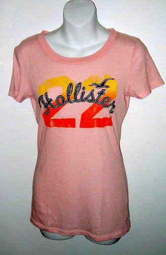 HOLLISTER SHIRT T-SHIRT PINK AUTHENTIC Sz L LONG BODY FIT WOMEN'S GIRL'S JUNIORS CLOTHES