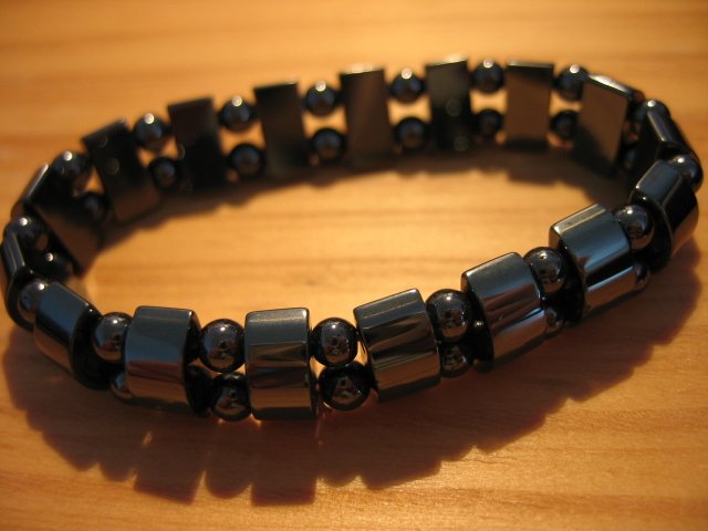 HEMATITE metallic stone beaded bracelet HANDMADE WOMEN'S JEWELRY silver platinum color