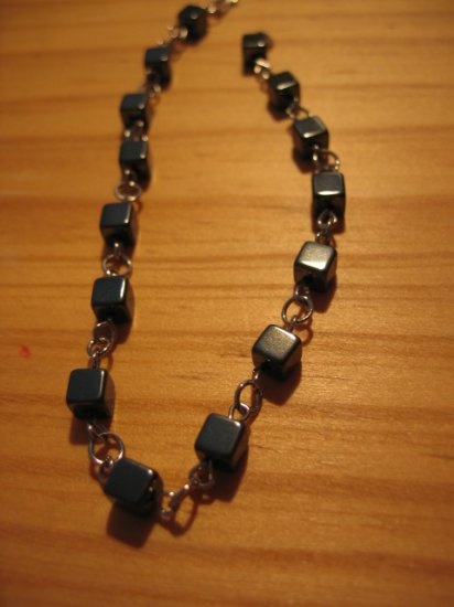 HEMATITE metallic stone beaded bracelet HANDMADE WOMEN'S JEWELRY silver platinum color