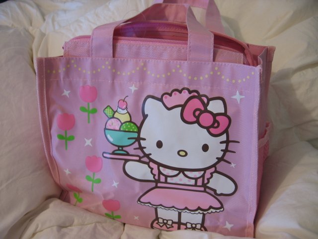 SOLD - HELLO KITTY LUNCH BAG TOTE PINK WOMEN'S KIDS ACCESSORY PICNIC PURSE BAG