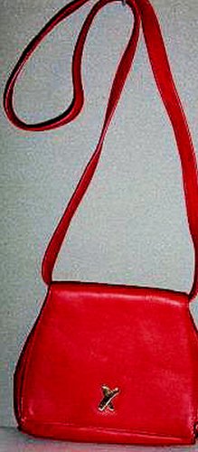 AUTHENTIC RED PALOMA PICASSO ITALY WOMEN'S LEATHER BAG HANDBAG PURSE - RARE VINTAGE