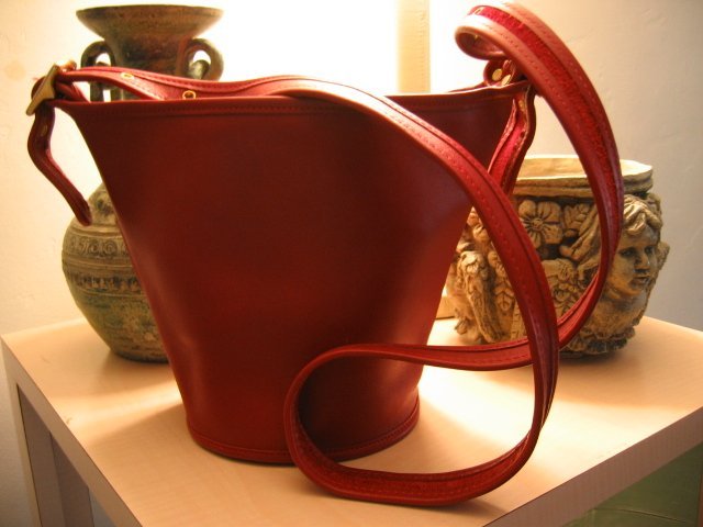 SOLD - AUTHENTIC gorgeous hot RED BUCKET leather COACH - BEAUTIFUL - WOMEN'S BAG HANDBAG PURSE #3