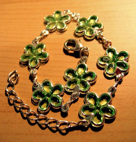 emerald green flower JEWELRY CHARM BRACELET beads PARTY FAVOR watches WOMEN'S ACCESSORY