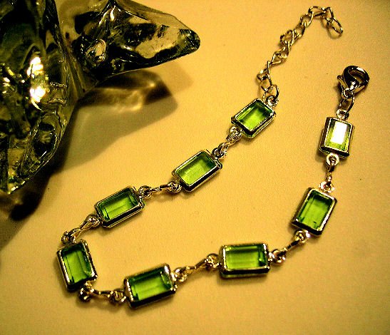 emerald green rectangle prism JEWELRY CHARM BRACELET beads PARTY FAVOR watches WOMEN'S ACCESSORY