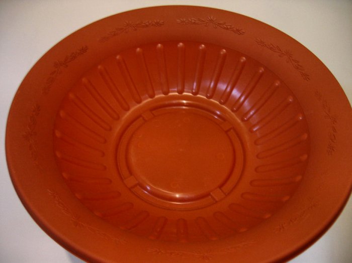 brand new LARGE ROUND plastic dish red brick color PLANTER POT VENETIAN STYLE GARDEN HANGING