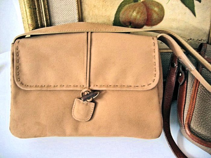 INDIAN LK SUEDE LEATHER WOMEN'S TAN BROWN PURSE HANDBAG BAG