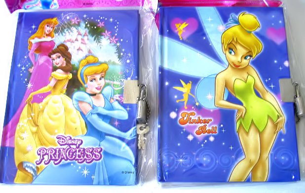 B - 2 BOOKS BOOK DIARY tinkerbell DISNEY'S PRINCESS WINNIE THE POOH CINDERELLA PARTY FAVORS TOYS