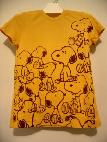 SOLD OUT - CUTE YELLOW SNOOPY WOODSTOCK SHIRT TOP T-SHIRT WOMEN'S CLOTHES sz L