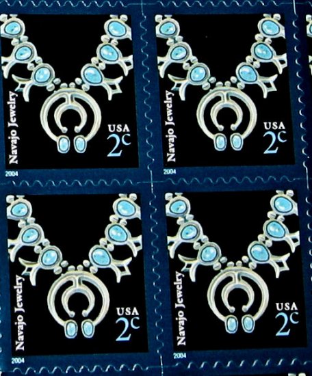 2004 NAVAJO INDIAN JEWELRY sheet of 35 STAMPS BOOK STAMP COLLECTIBLE HISTORICAL ART