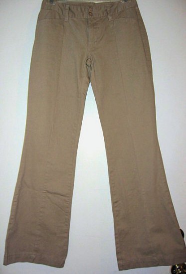 NEW khaki KHAKIS pants bootcut COTTON DARK BROWN SZ 4 JUNIORS lk gap old navy girl's clothes