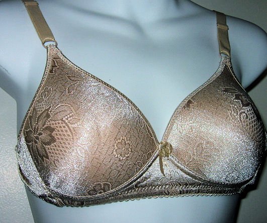 LYCRA gorgeous GOLD LACE SEXY WOMEN'S CLOTHES LINGERIE SEX T-SHIRT BRA