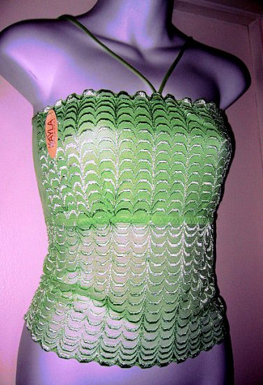 pastel green small HALTER LACE sheer sexy women's clothes lingerie nightie camisole