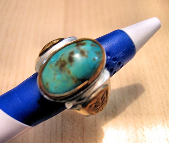 sold - MEN'S WOMEN'S JEWELRY VINTAGE TURQUOISE RING rings BRASS NICKEL WATCH ACCESSORY