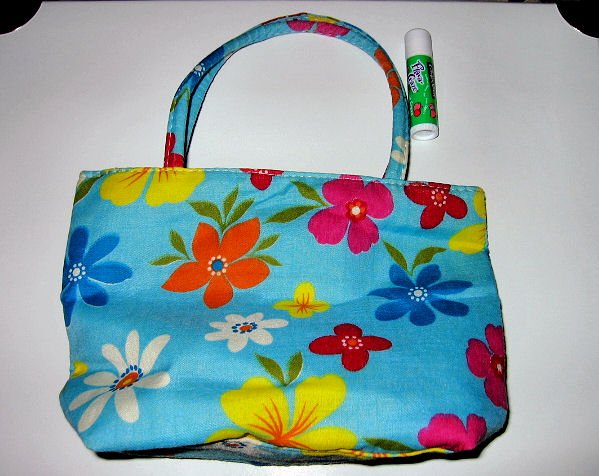 SOLD - bright BLUE CANVAS FLORAL TOTE WOMEN'S ACCESSORY BAG PURSE HANDBAG SO CUTE makeup bag
