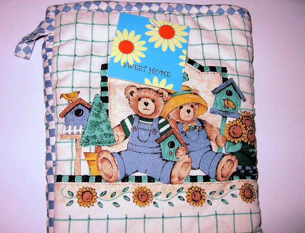 GARDEN BEAR OVEN MIT birdhouse sunflower home GLOVE MITTEN KITCHEN WOMEN'S ACCESSORY BAKING COOKIES