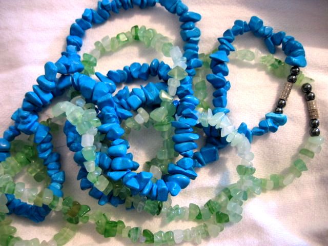 rock stone jewelry green JADE necklace beads women's clothes accessory