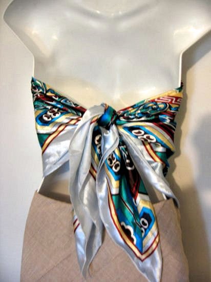 silky scarf glossy sky blue red green women's accessory clothes tie-back top