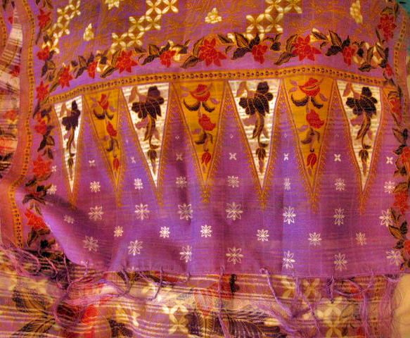 purple batik ethnic floral scarf shawl women's clothes accessory see-through party sheer