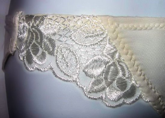 off-white creme white lace transparent women's lingerie panty underwear