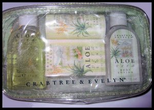 NEW ALOE VERA GEL LOTION SOAP TALC POWDER bath body GREAT BRITAIN - MINI TRAVEL KIT