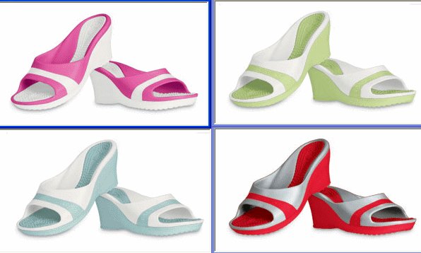 NEW AUTHENTIC CROCS SASSARI pink green aqua red SANDALS sz 7 women's shoes LOT 4 PAIRS