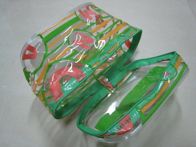 green pink makeup bag clear transparent pouch women's accessory beatuy products