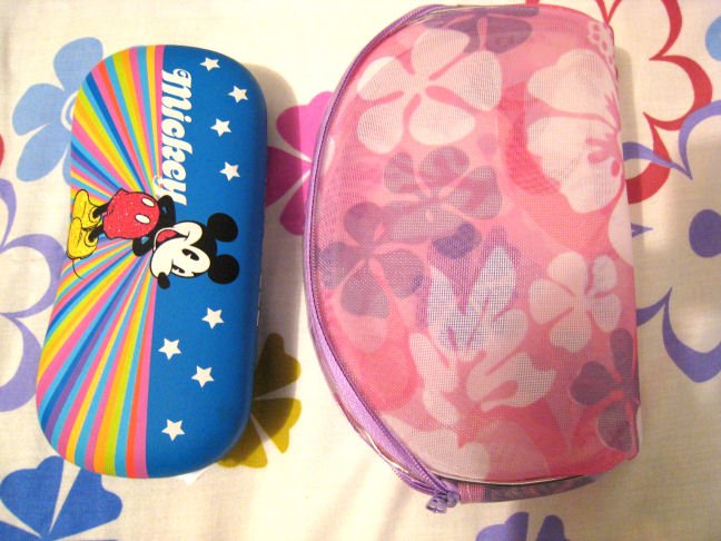 flower mesh makeup pouch case bag zip-up wide opening health beauty product
