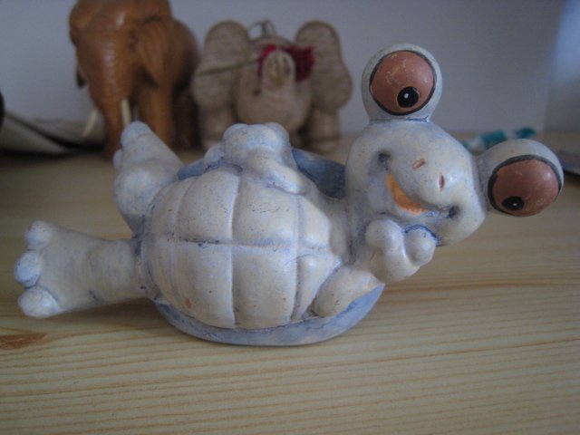 HAPPY TURTLE CLAY FIGURINE DECORATIVE COLLECTIBLE HOME DECOR GIFT TOY