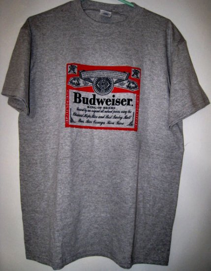 new BUDWEISER sports gray t-shirt shirt top women's men's sz M clothing red gift NFL football