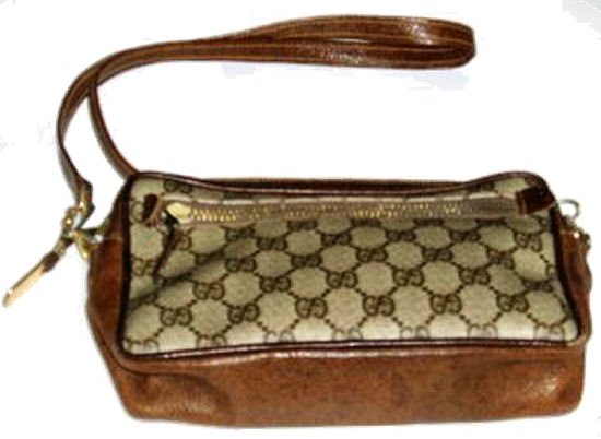 Small Vintage GUCCI brown signature shoulder bag authentic leather purse handbag women's accessory
