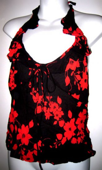 black red halter lingerie bra top HOT DATE new year's women's clothes top backless small sheer