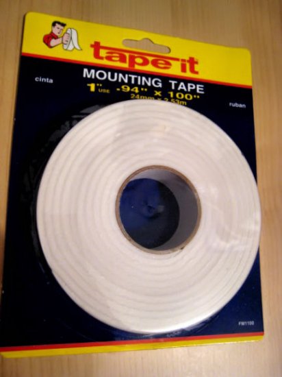 lot 12 MOUNTING TAPE OFFICE SUPPLY 1" X 100" DOUBLE SIDED TAPE project scrap book wall presentation