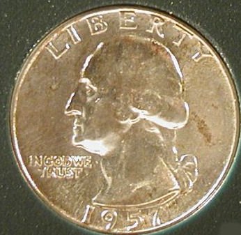 1957 D silver Washington quarter u.s. coin collection money bill hobby