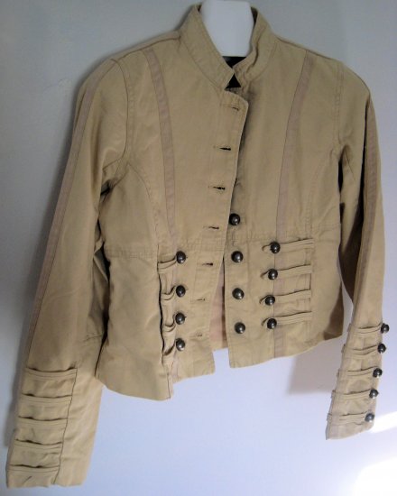 JACKET PIRATES FASHION L CLOTHES TAN CREME HIP PICASSO WOMEN'S BUTTONS CLOTHES CLOTHING BLAZER COAT