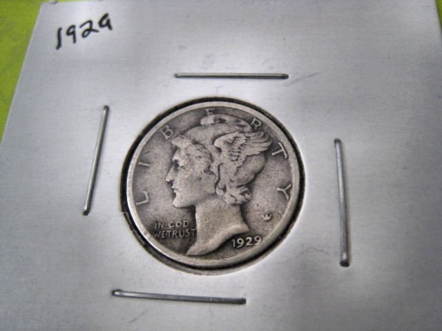 SILVER MERCURY DIME 1929 EXCELLENT MONEY U.S. COIN PAPER HOBBY HOME GARDEN