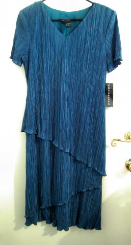teal turquoise blue dress sz 14 women's clothes party christmas cocktail drape clothing
