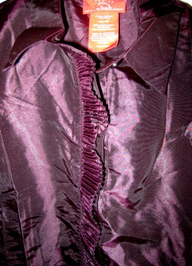 PETITE OSCAR DE LA RENTA DRESS SHIRT WOMEN'S 6P CLOTHES PURPLE CLOTHING SHINY CHIC SO PRETTY
