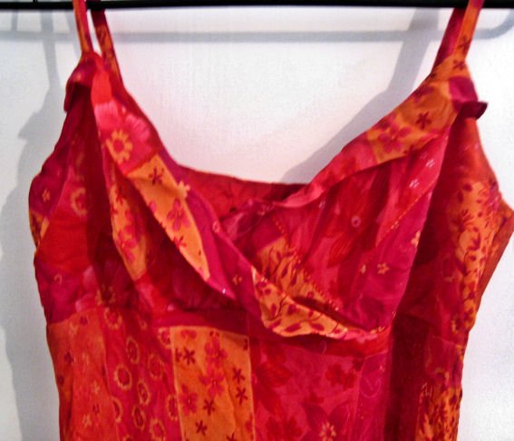 girl's dress 13 clothing sexy orange red v cross over spaghetti strap