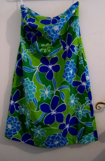 STRAPLESS DRESS SZ 5 TUBE TOP JUNIOR'S WOMEN'S CLOTHES CLOTHING BLUE GREEN CLUB WILD