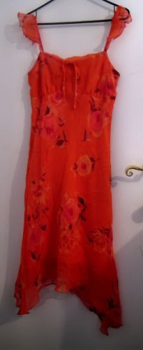 WOMEN'S JUNIOR'S DRESS ORANGE SEXY CLOTHES CLOTHING CHIFFON