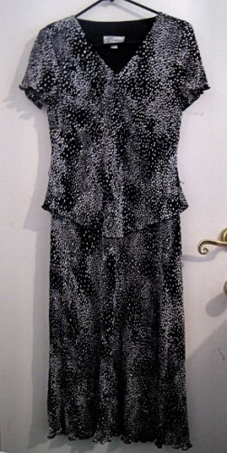 BLACK WHITE POLCA DOT RUFFLED DRESS WOMEN'S SZ 6 DRESS CLOTHES CLOTHING PARTY